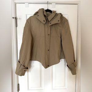 Zara cropped trench coat w/ detachable hood - size med